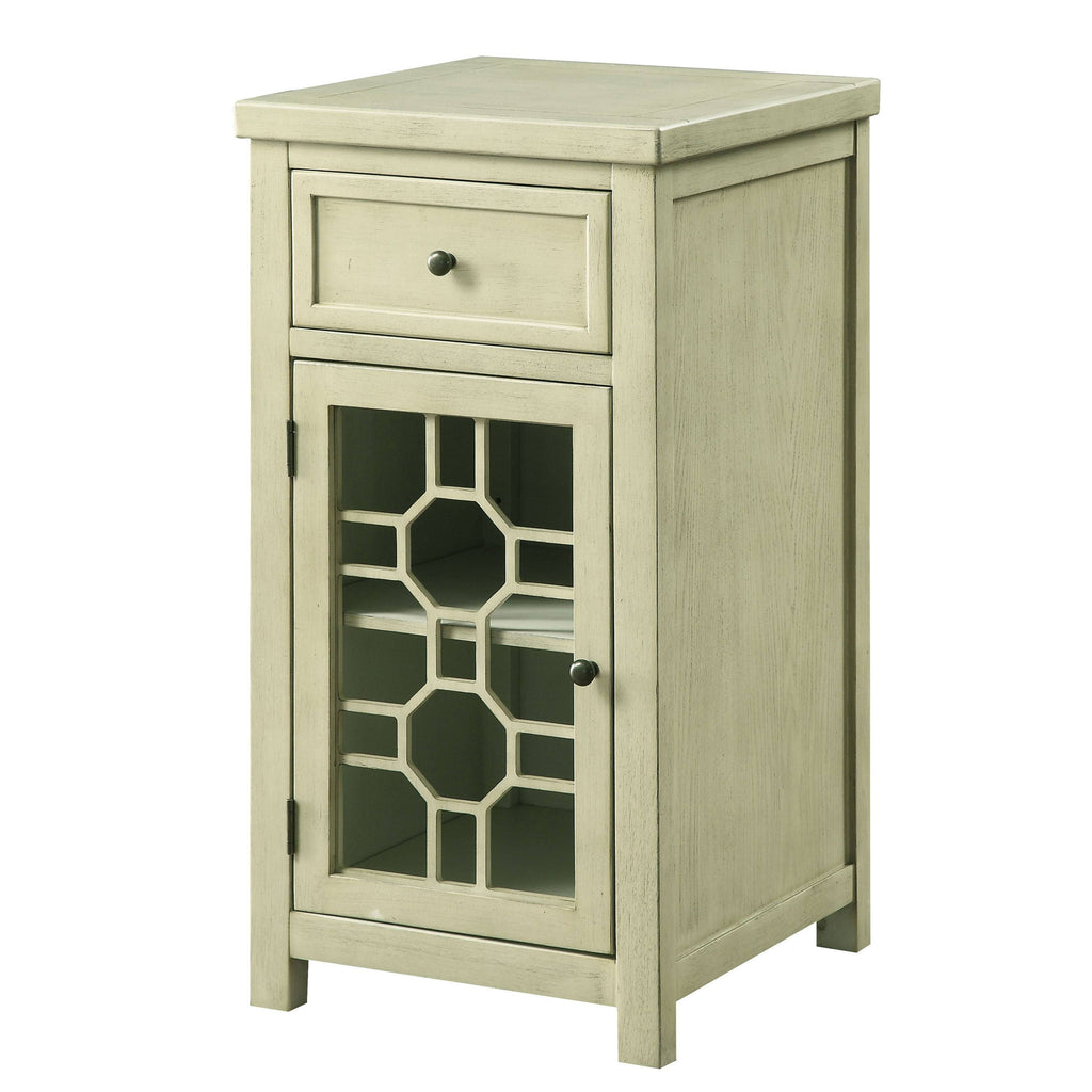 Antique Teal Solid Wood 1-Drawer Side Table C29353