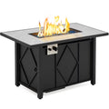 43" Fire Pit Table with Ceramic Tabletop, Black Q200298