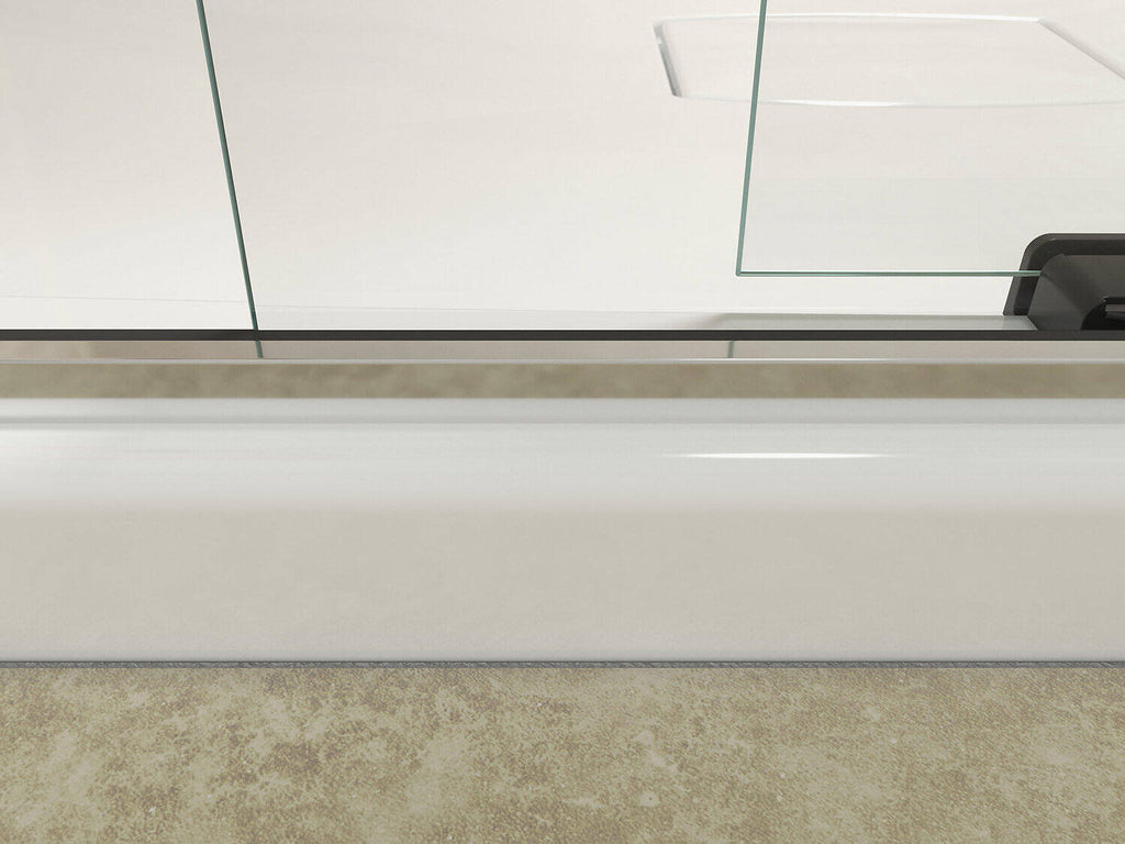 Frameless Sliding Shower Door with Crystal Clear Glass, Anodized Brushed Bronze P981
