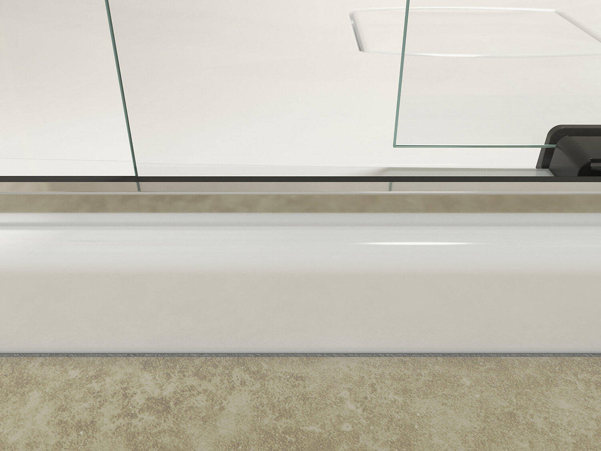 Frameless Sliding Shower Door with Crystal Clear Glass, Anodized Brushed Bronze P981