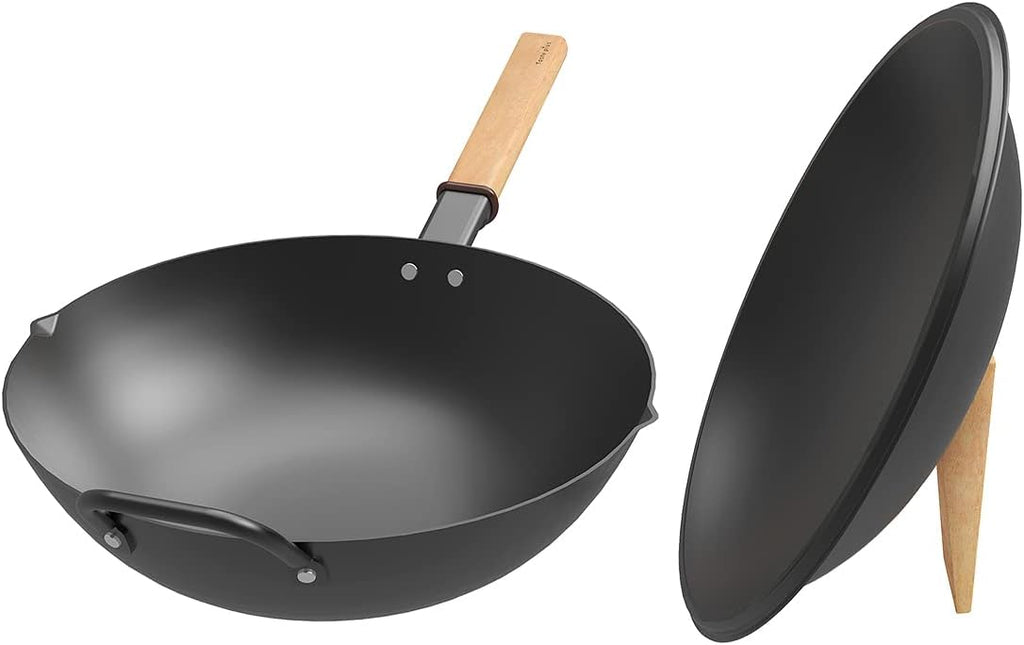 Carbon Steel Wok with Lid 12 Inch B5638