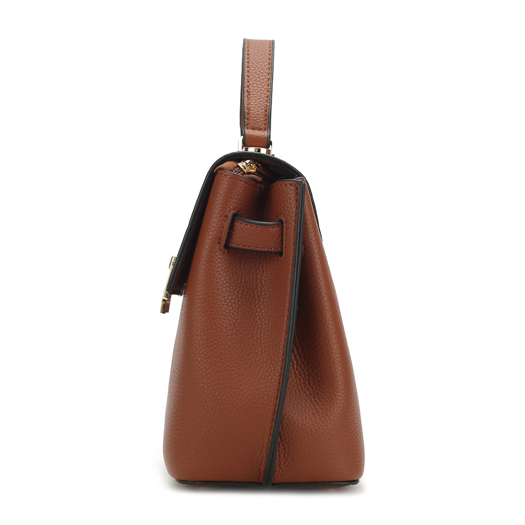 Black Vegan Leather Satchel & Wristlet Wallet E895