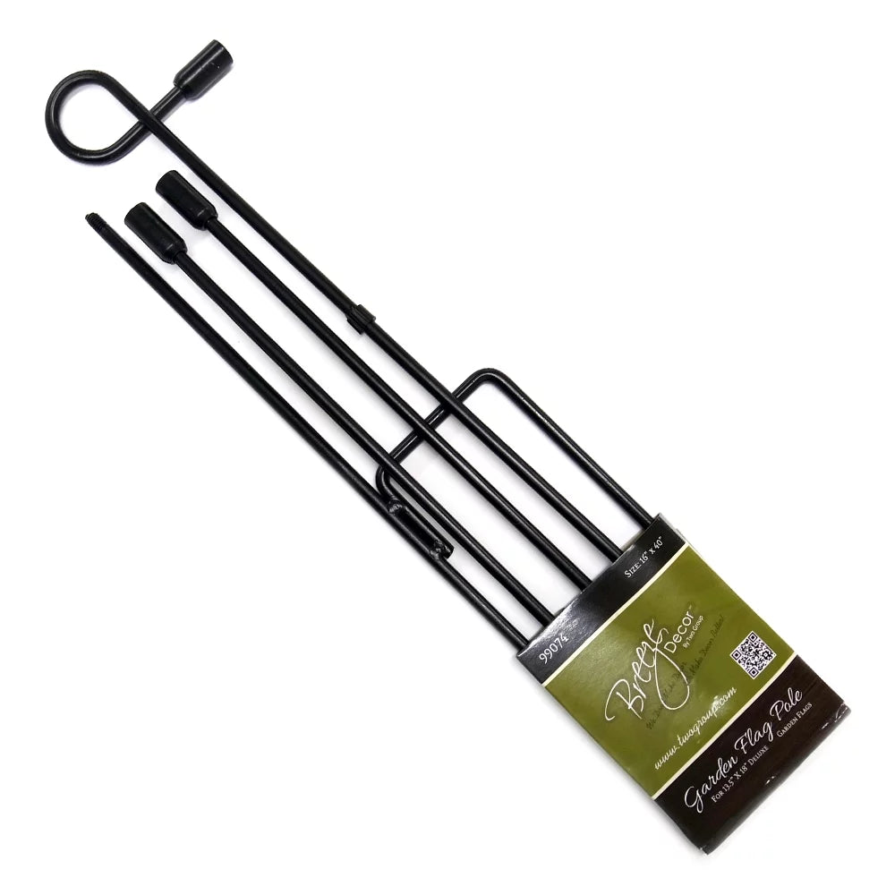 Double Sided Garden Flag Set Metal Pole Hardware Q298965