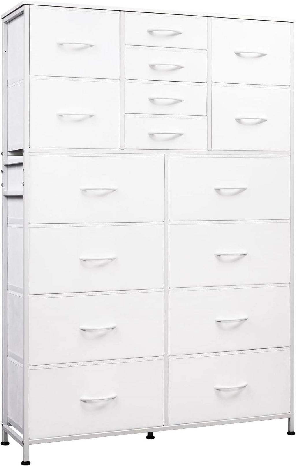 White 16 Drawer Fabric Storage Dresser B82814