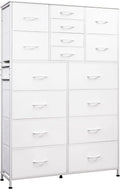 White 16 Drawer Fabric Storage Dresser B82814