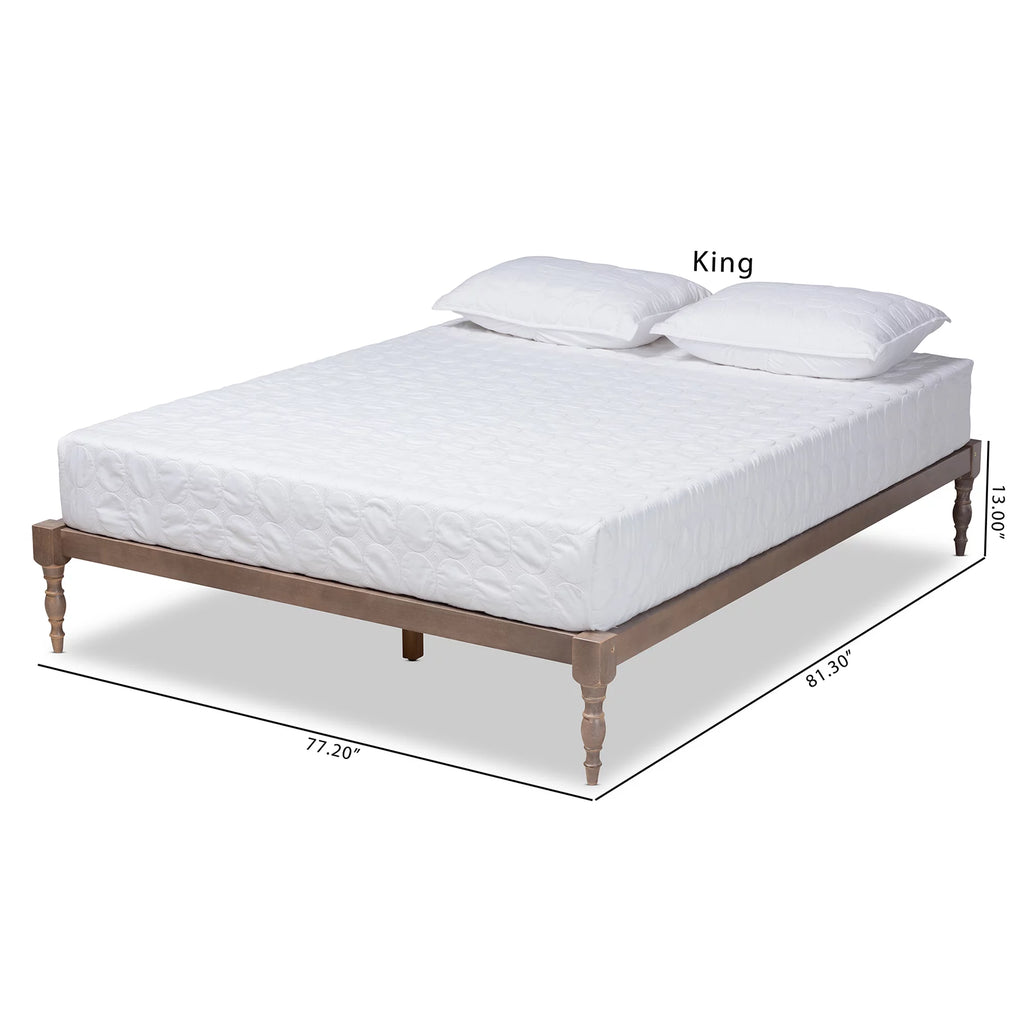 Walnut Brown Wood Full Size Platform Bed Frame G797