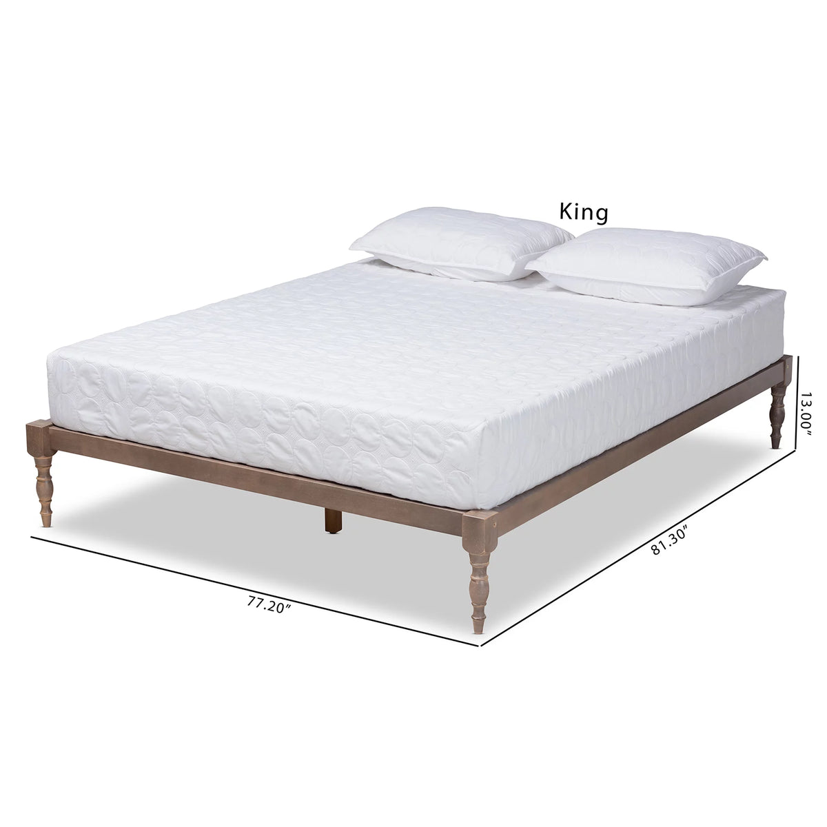 Walnut Brown Wood Full Size Platform Bed Frame G797