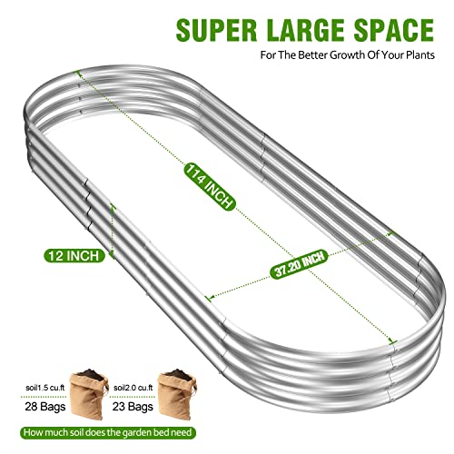 2 Pcs 9 x 3 x 1 FT Galvanized Steel Raised Garden Bed N8774