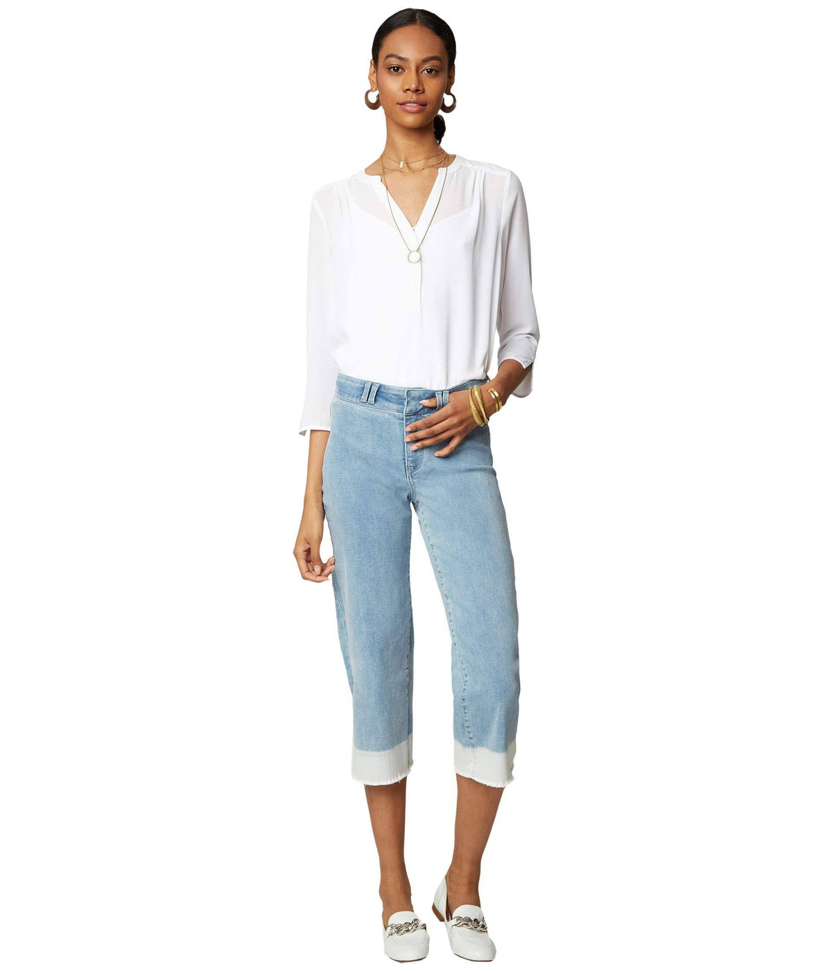 Wide Leg Capri Jean E41579