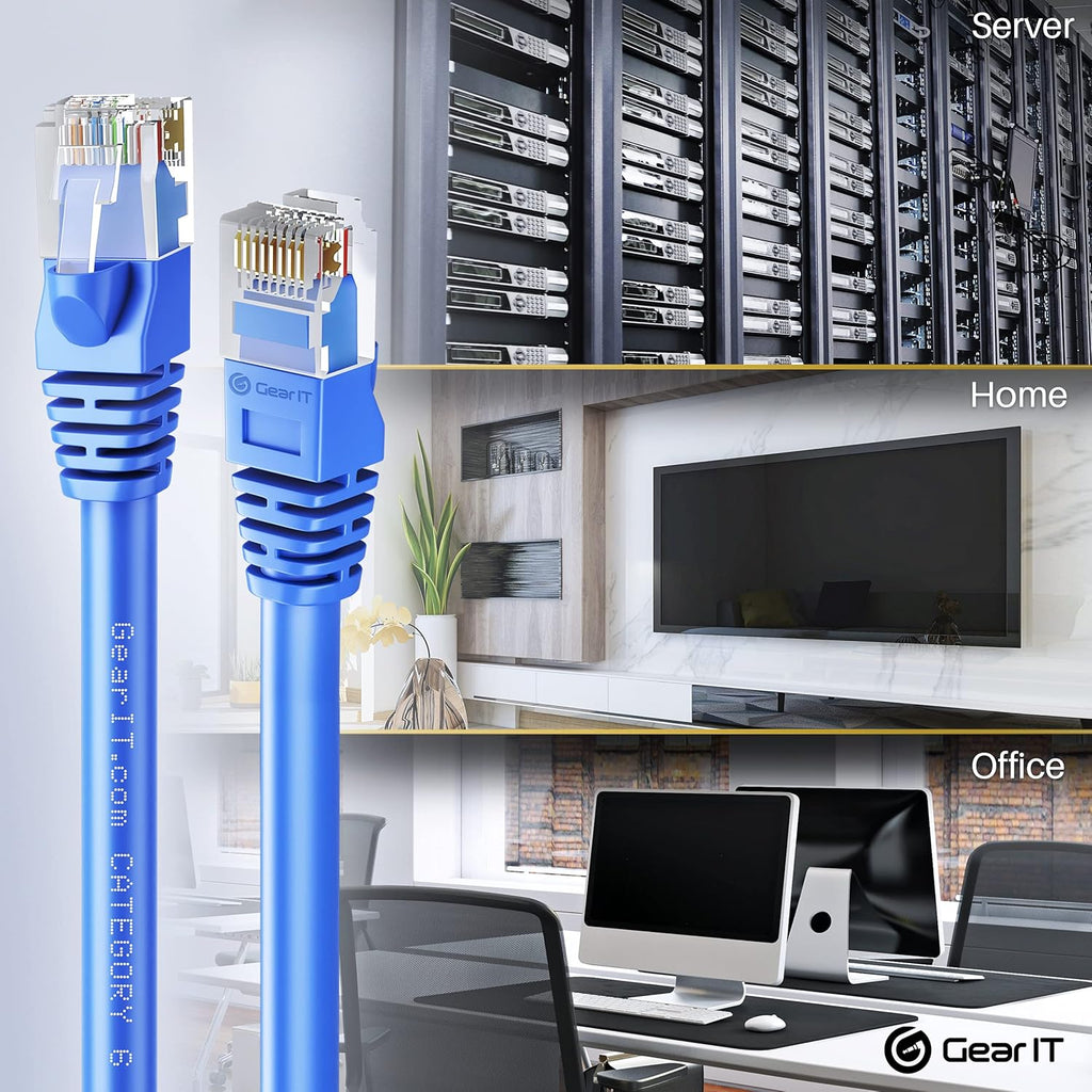 Cat 6 Ethernet Cable 50 ft 5-Pack Blue Y5904