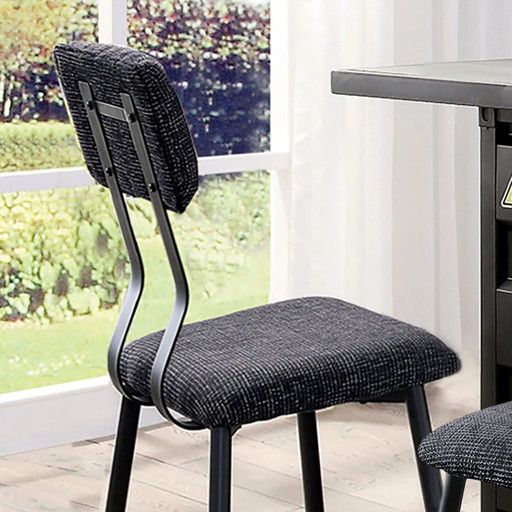 Industrial Black Bar Height Chairs Set of 2 N332