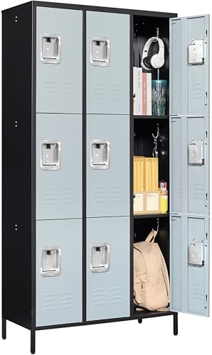 Vintage Metal Lockable 1 Door Storage Locker, Retro Black Steel Locker Q1371