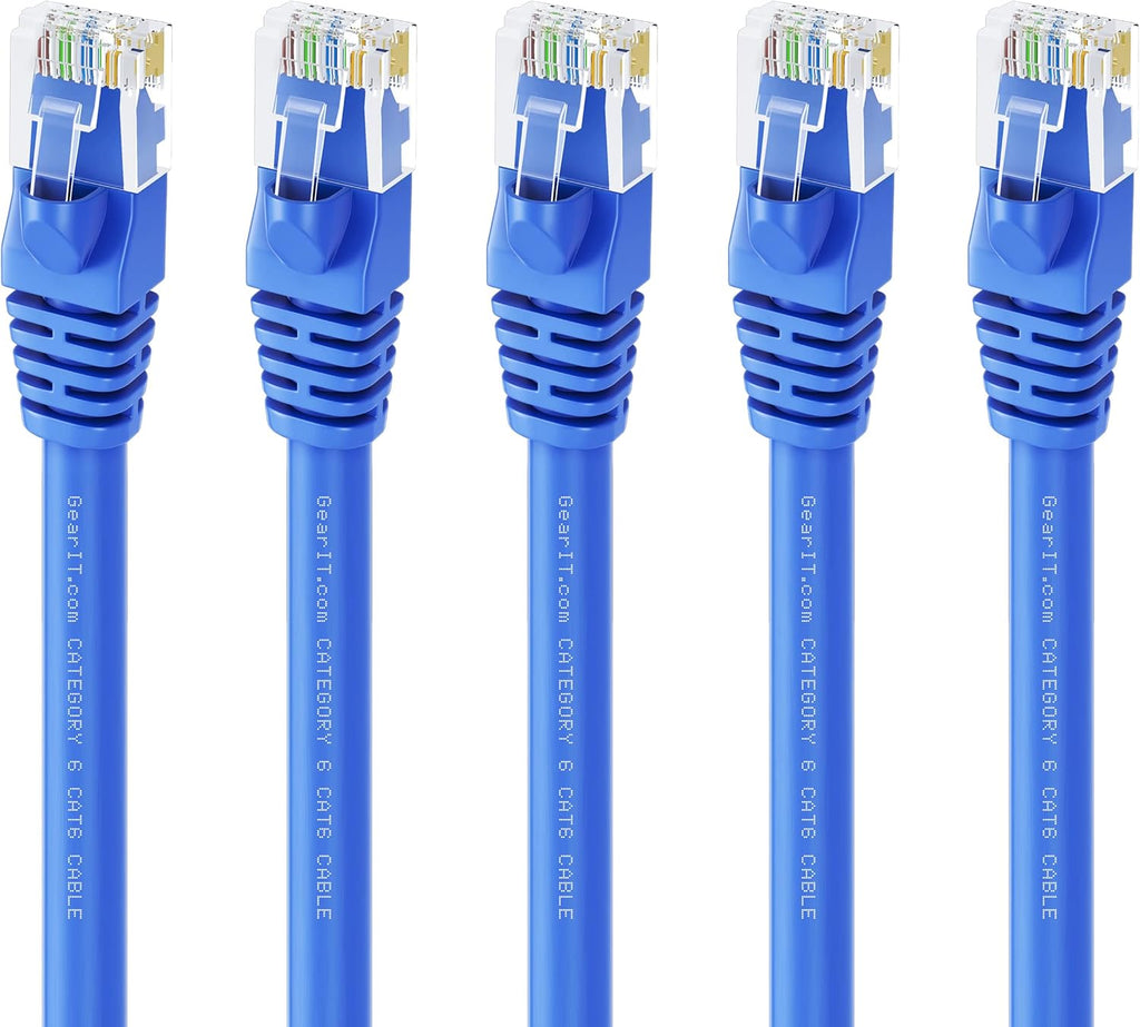 Cat 6 Ethernet Cable 50 ft 5-Pack Blue Y5904