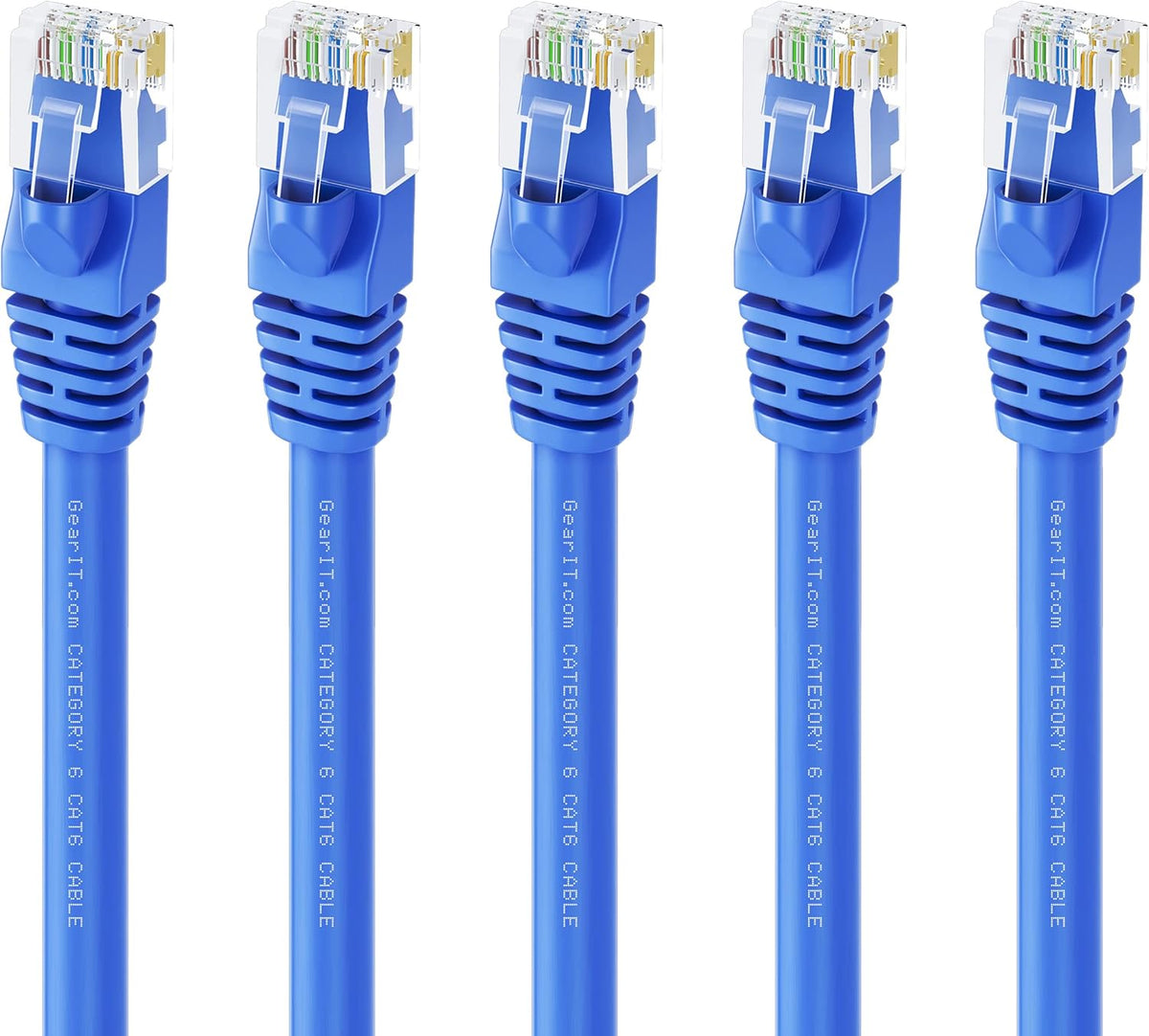 Cat 6 Ethernet Cable 50 ft 5-Pack Blue Y5904