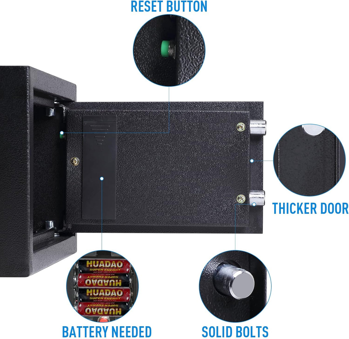 Black Solid Alloy Steel Electronic Security Safe Box F96106