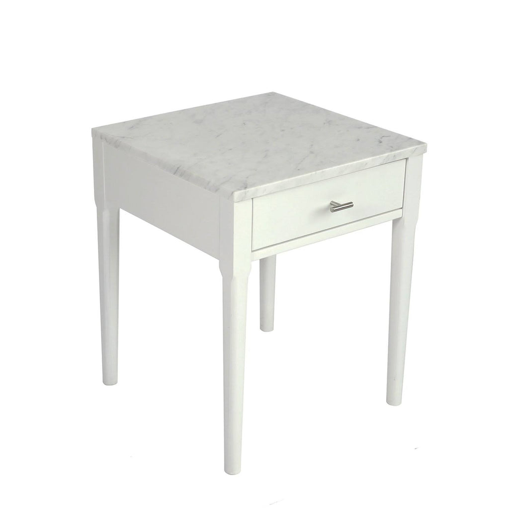 18x22 Square White Marble Side Table C7501