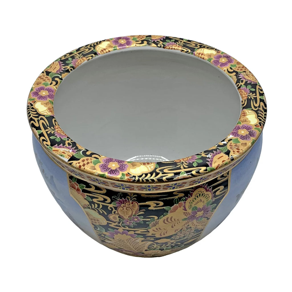 Japanese Satsuma Peacock Planter 10 inch N633037