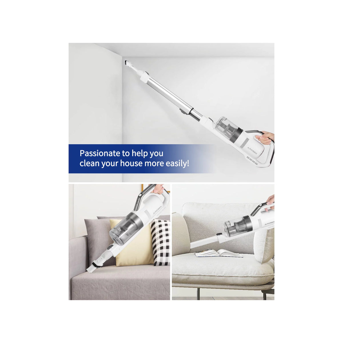 Cordless Lightweight Stick Vacuum Cleaner with 30Kpa Suction V2094