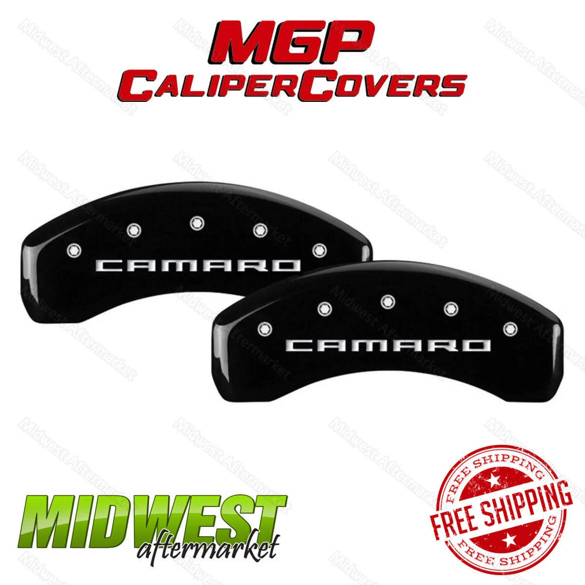 4 Caliper Covers Black Finish Silver CH T34168