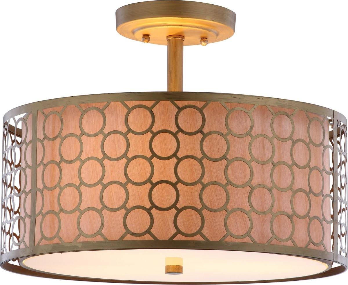 Antique Gold Semi Flush Light P50516