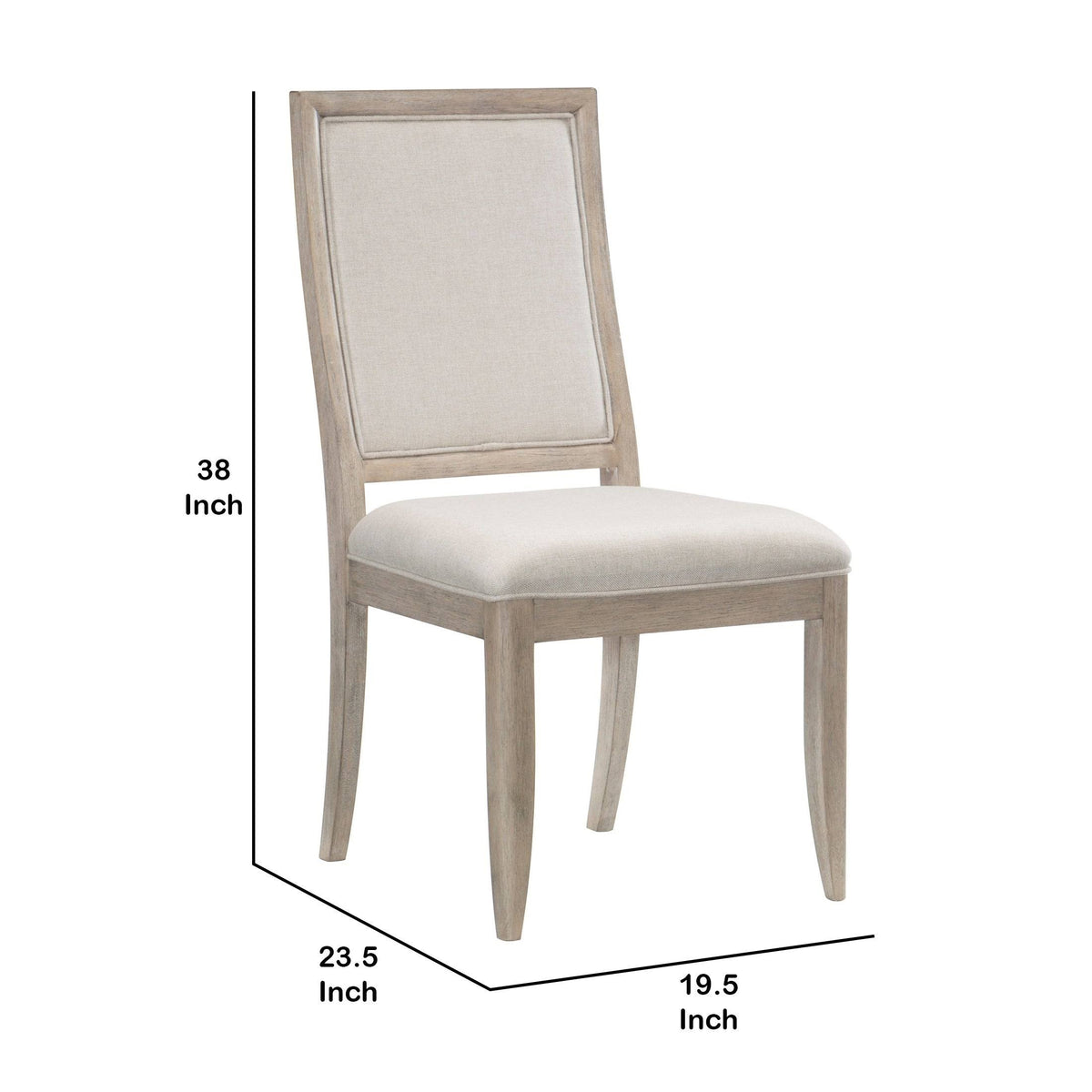 Gray and Brown Wooden Side Chair Set of 2 P53930
