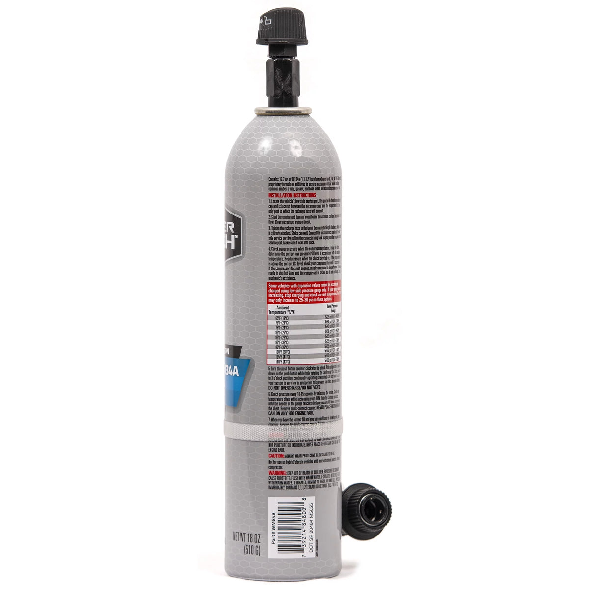 R-134a Automotive Refrigerant with Hose and Gauge, 18 oz F357165