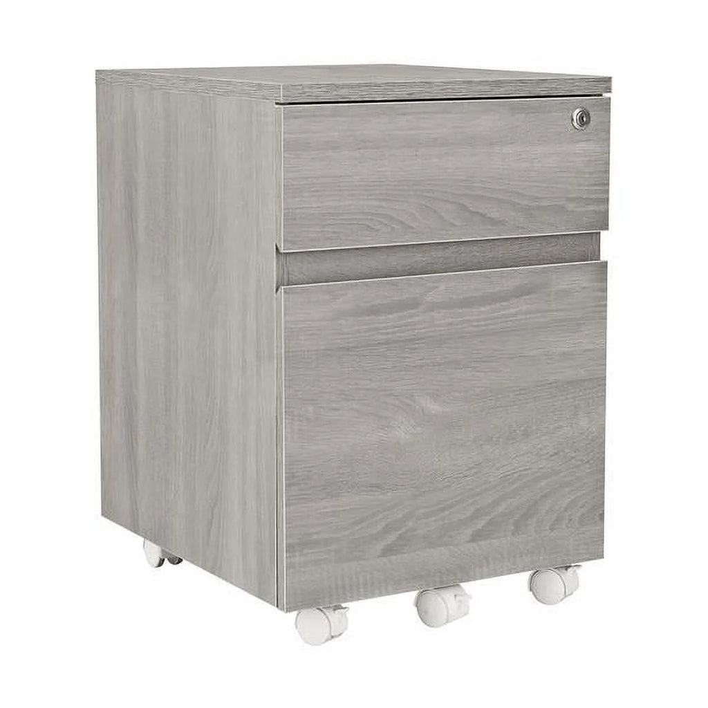 Grey Two Drawer Vertical Filing Cabinet with Lock J92580