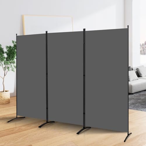 3 Panel Fabric Room Divider Screen J783878