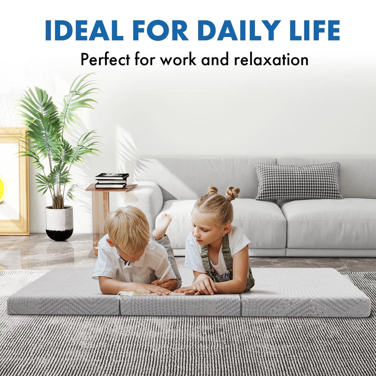 4 Inch Tri Folding Memory Foam Mattress Queen D943