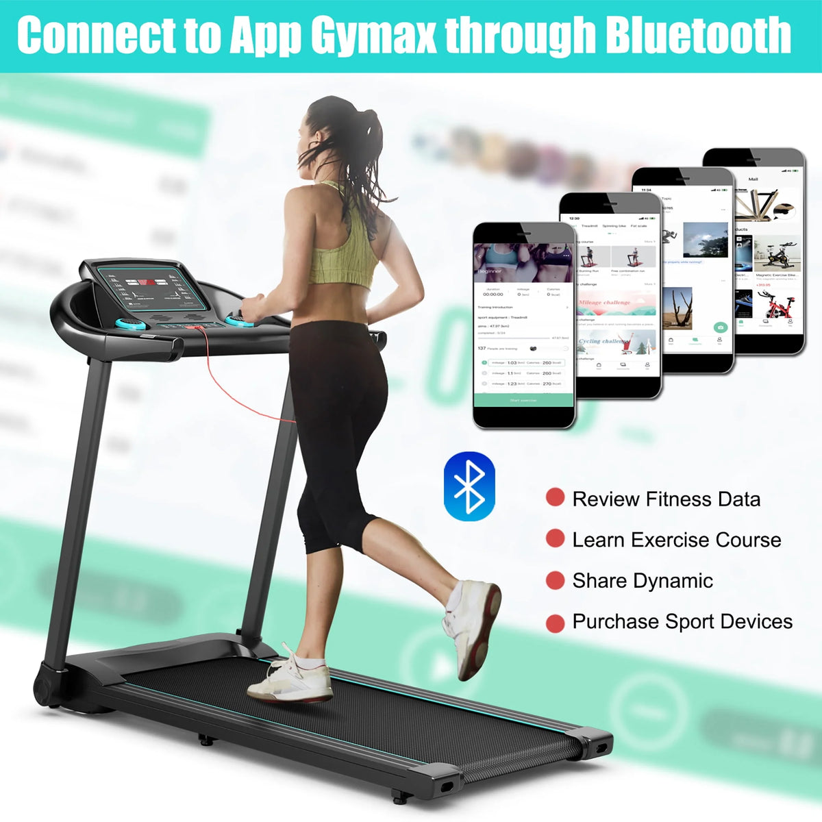 2.25HP Electric Treadmill with Bluetooth Speaker B24324