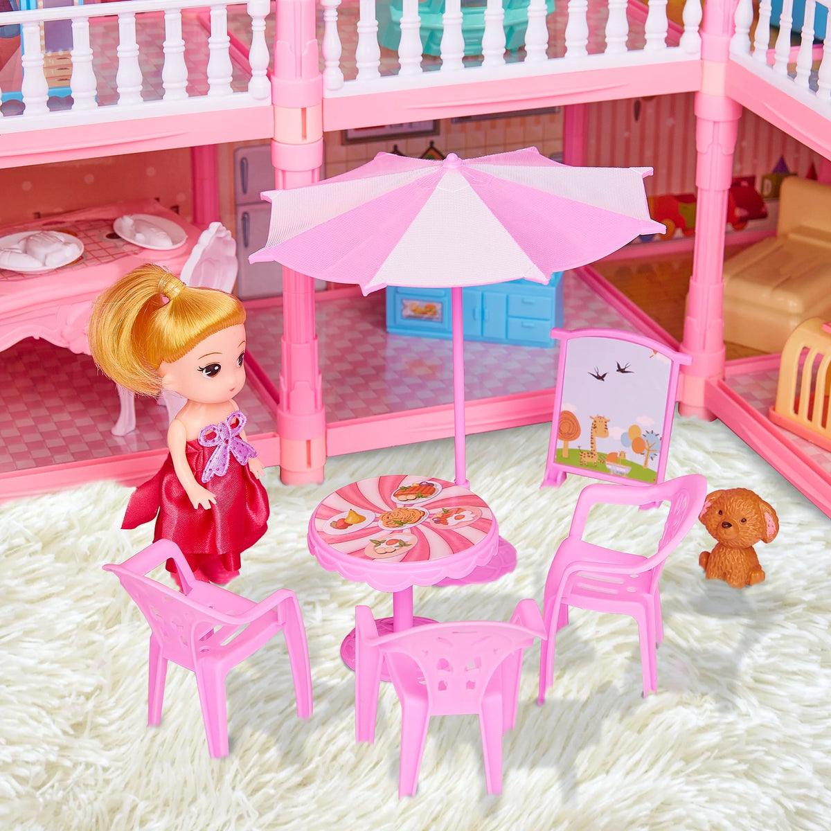 5-Story 19 Rooms Dollhouse with 1 Doll Toy Figure S672