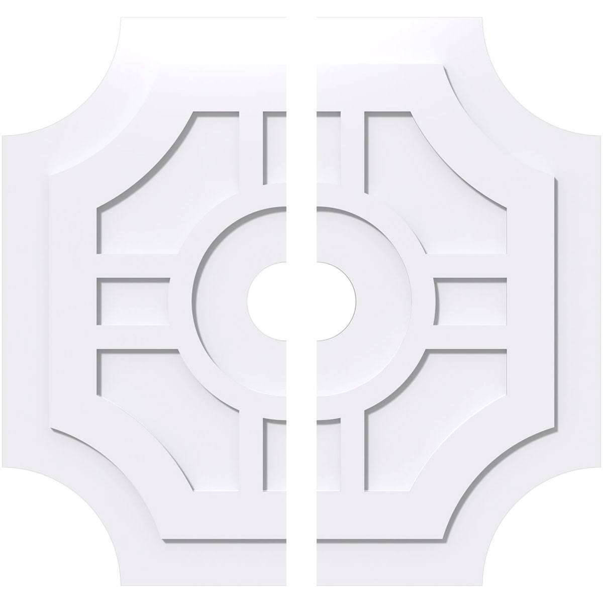 Contemporary PVC Ceiling Medallion (36x22OD x 5x22ID x 12x22C - Two Piece) D2565
