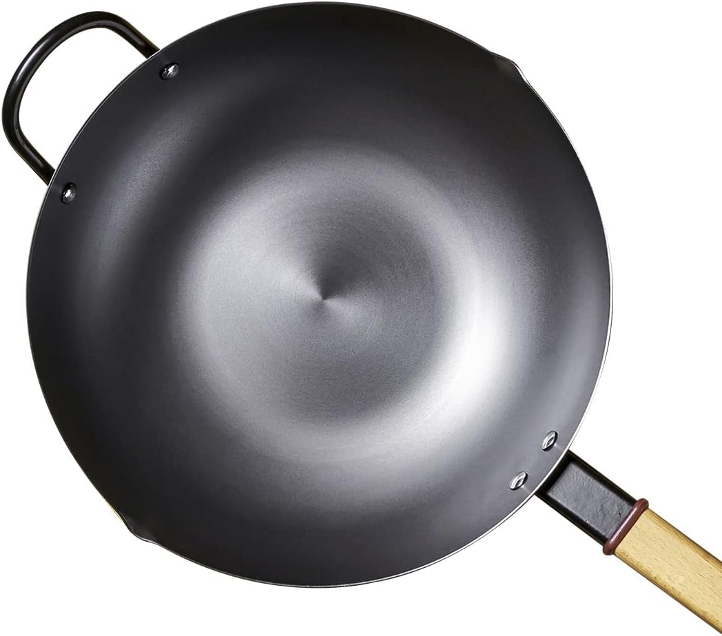 Carbon Steel Wok with Lid 12 Inch B5638