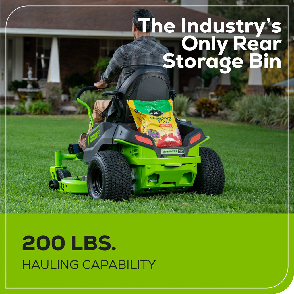 60V 42” Cordless Battery Zero Turn Riding Lawn Mower with 8Ah Batteries E509