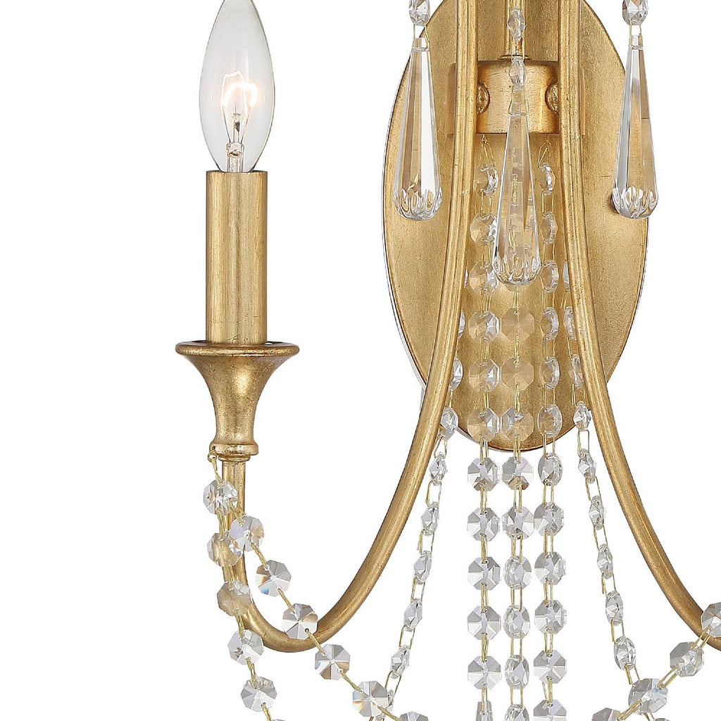 2 Light Antique Gold Wall Mount K2181