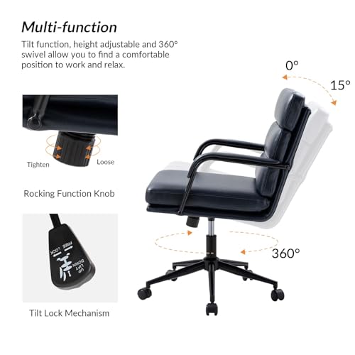 Faux Leather Office Chair with Wheels U93360