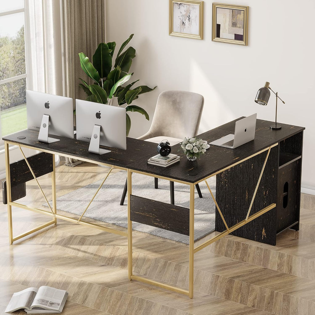 L Shaped Desk with Storage Cabinet 60 Inch Corner Desk A3129