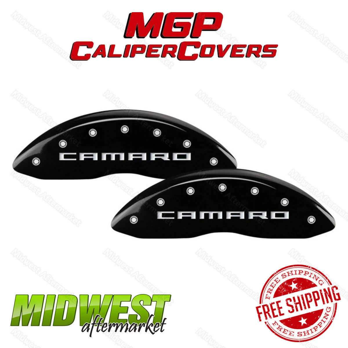 4 Caliper Covers Black Finish Silver CH T34168