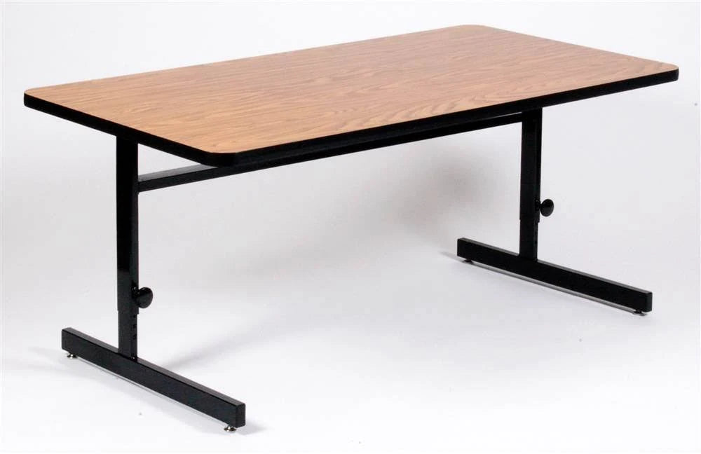 Adjustable Height Computer Station Office Table, Black Y7498