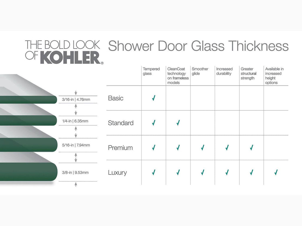 Frameless Sliding Shower Door with Crystal Clear Glass, Anodized Brushed Bronze P981