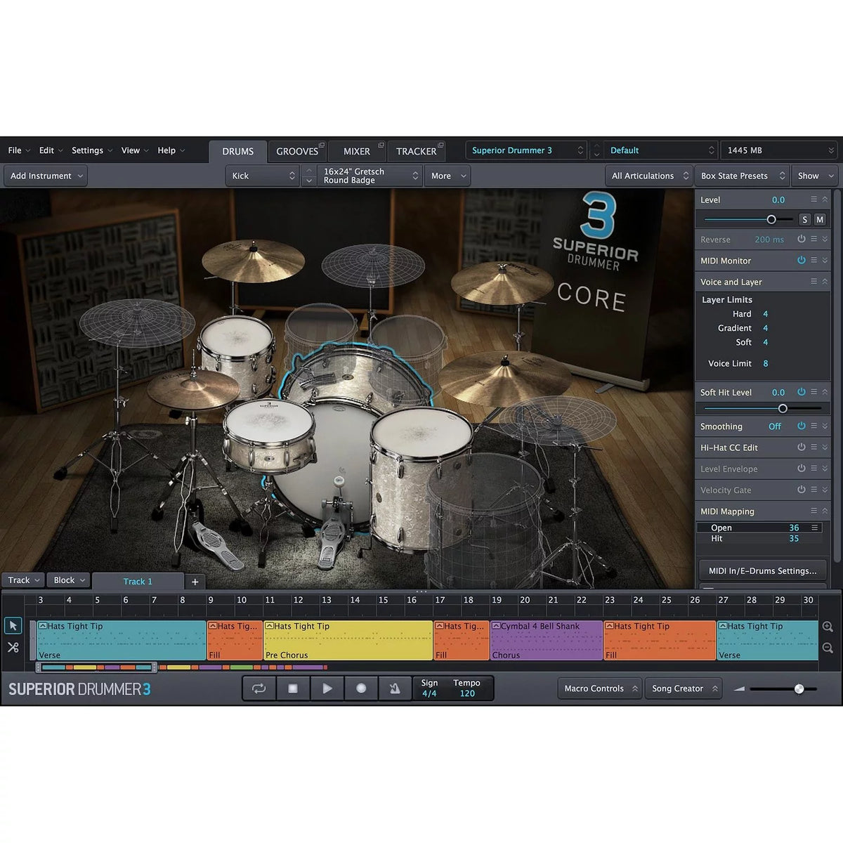 Virtual Instrument and Drum Production Plug-in Software B25863
