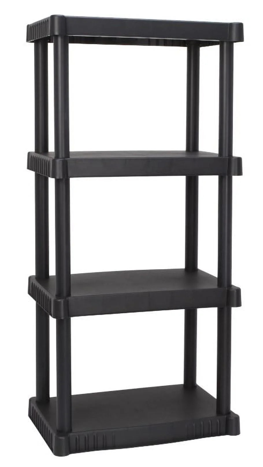 Plastic 4-Tier Storage Shelves Black W243