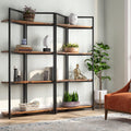 Rustic Brown 4-Tier Open Bookcase Q5942