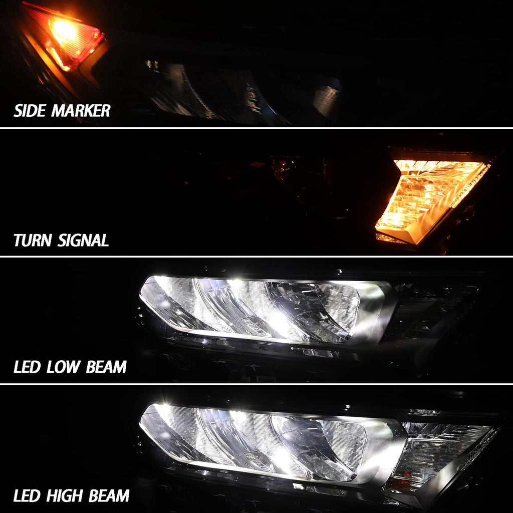 LED Headlights Assembly with Black Bezel Passenger Side Z5054