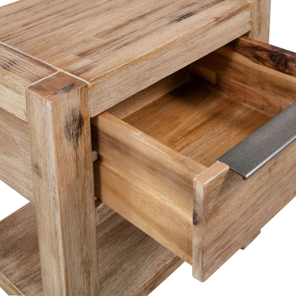 Nightstands with Drawers 2 pcs Solid Acacia Wood C1202