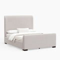 Beige Upholstered Queen Platform Bed Q2347