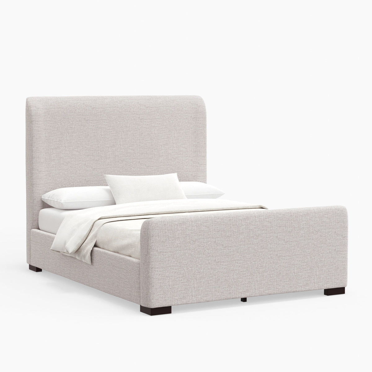 Beige Upholstered Queen Platform Bed Q2347