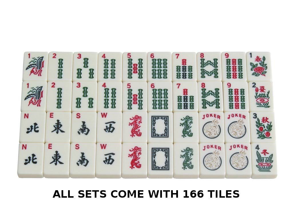 White Swan mAh Jongg - Ivory Tiles - Modern Pusher Arms - Wheeled Aluminum Case - Red R329966