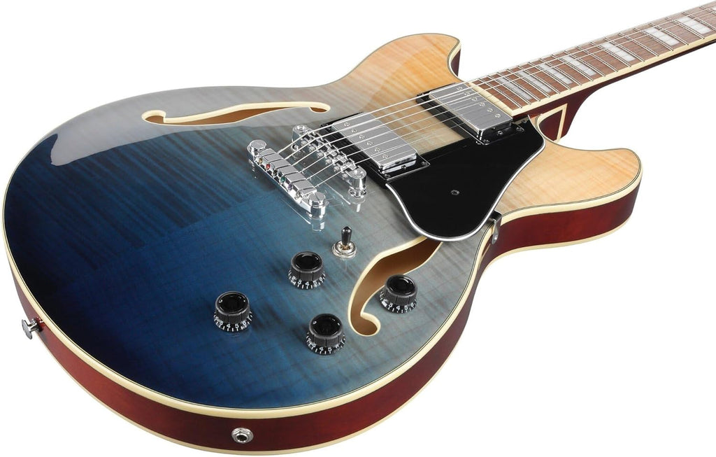 Transparent Indigo Fade Semi-Hollow Electric Guitar D438146
