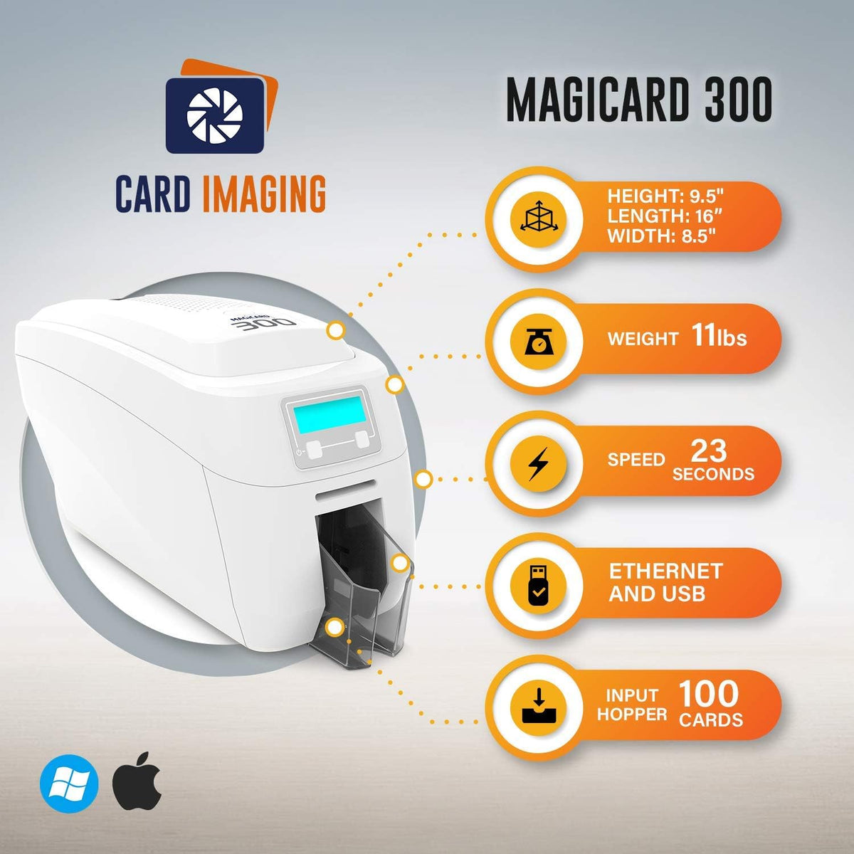 Dual Sided ID Card Printer Bundle Z490